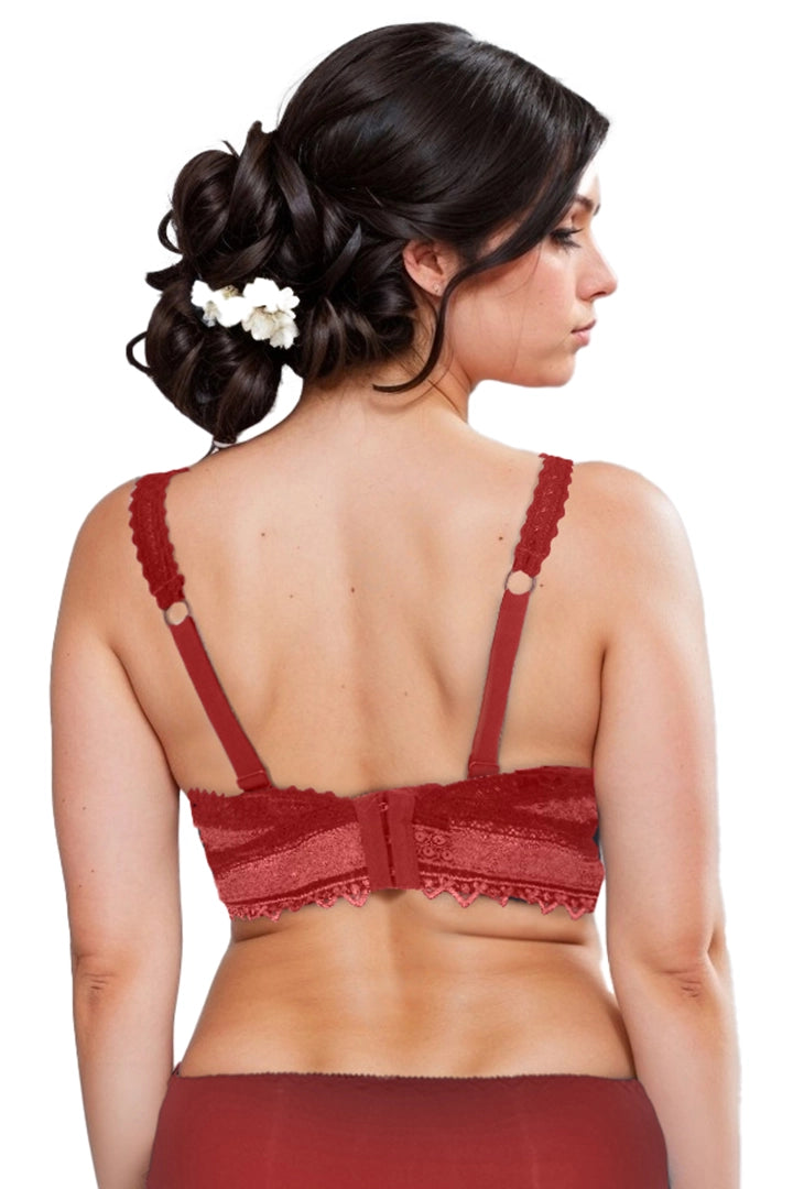 lace red padded bra