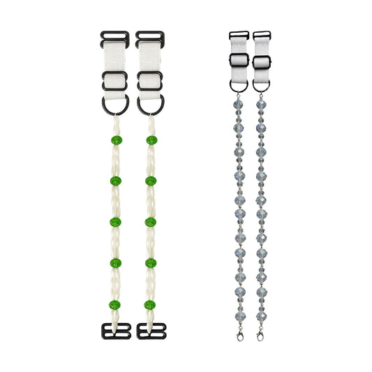 Pearl & Crystal Beaded Adjustable Bra Straps for Women