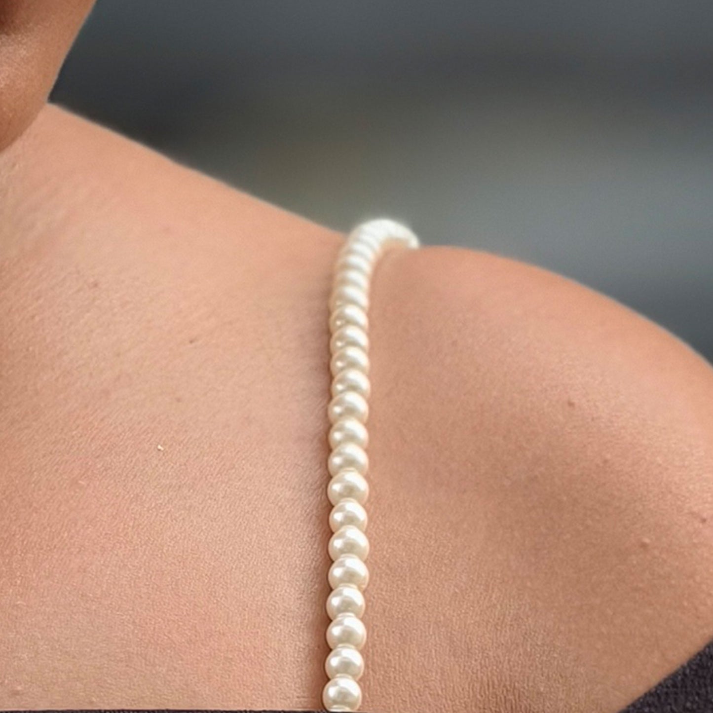 Classic White Pearl Beaded Bra Strap