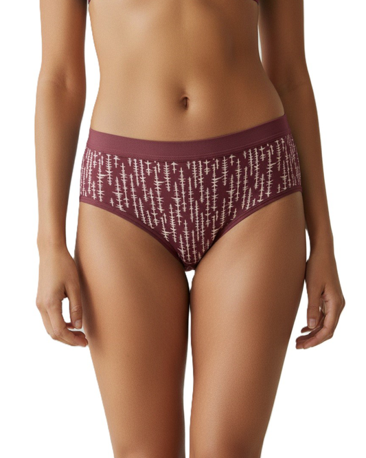 Pack of 2 Women’s Mid-Rise Lycra Panties – Blue & Brown with White Lining