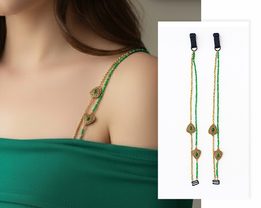 Emerald Royal Glam Bra Straps
