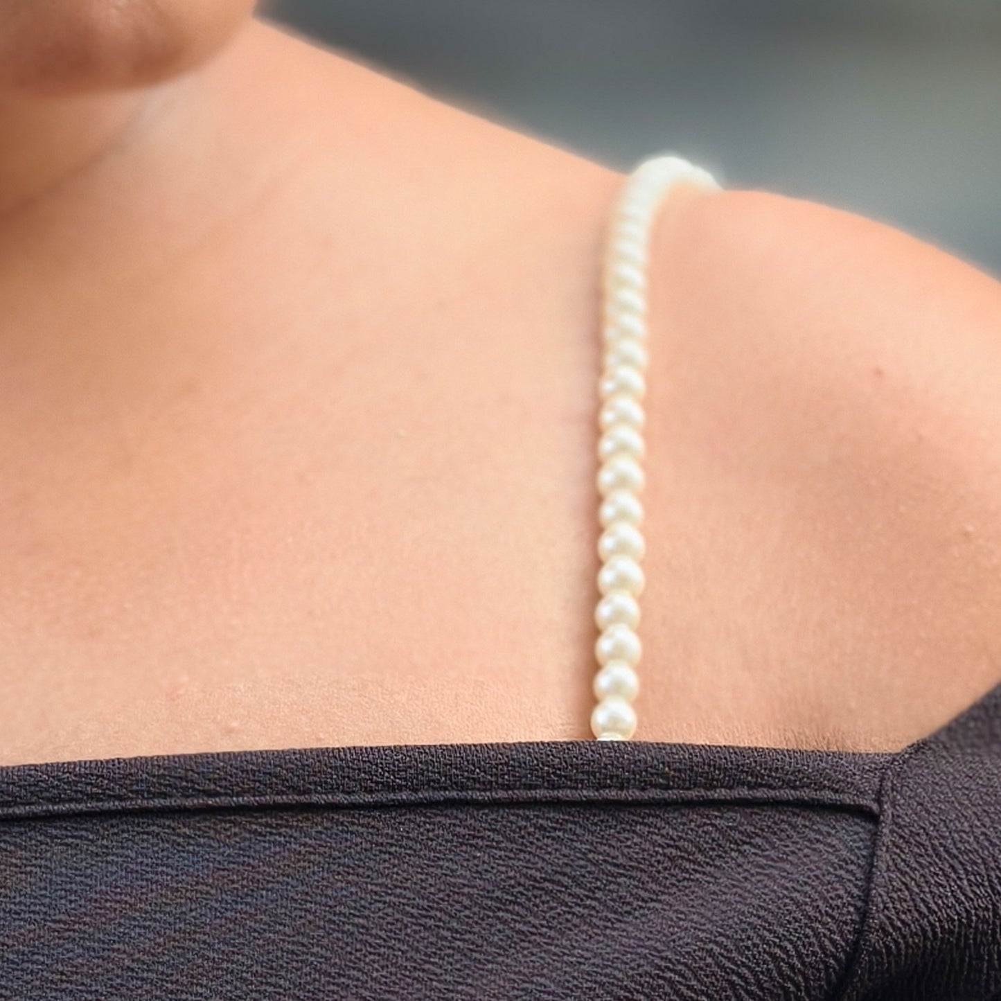 Classic White Pearl Beaded Bra Strap