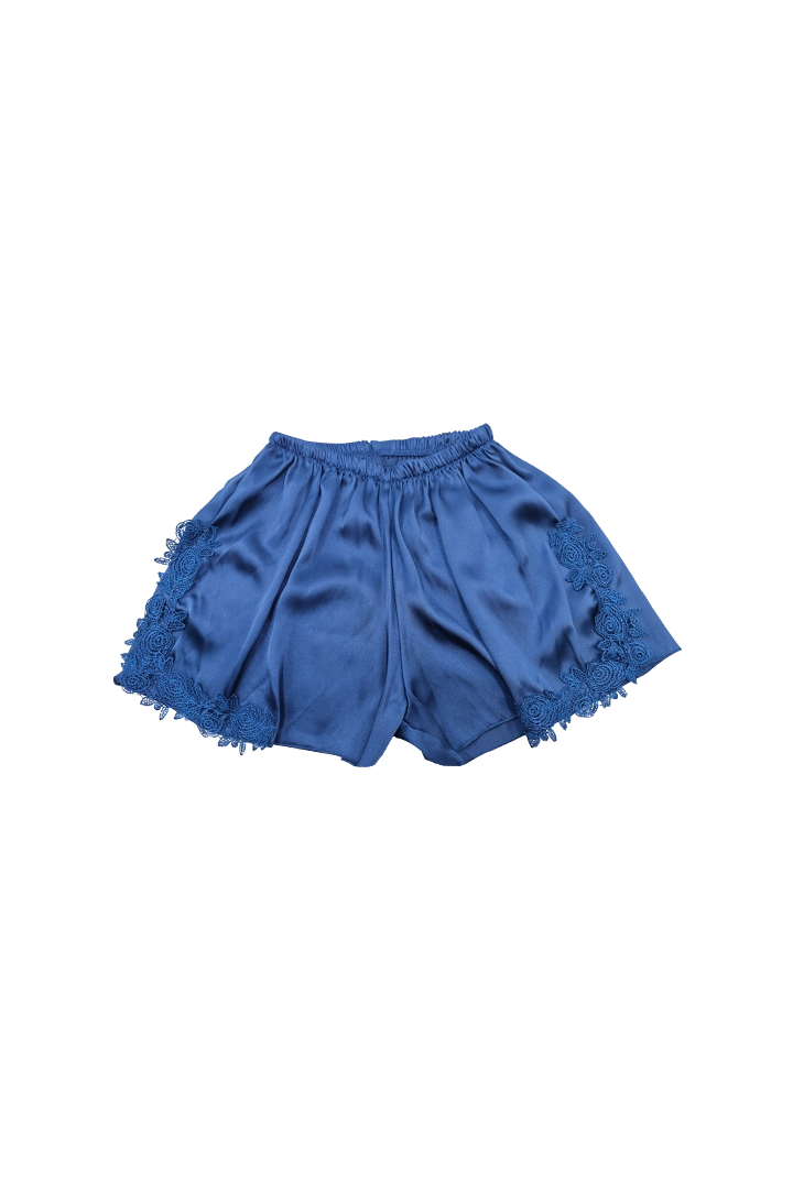 blue satin night gown shorts