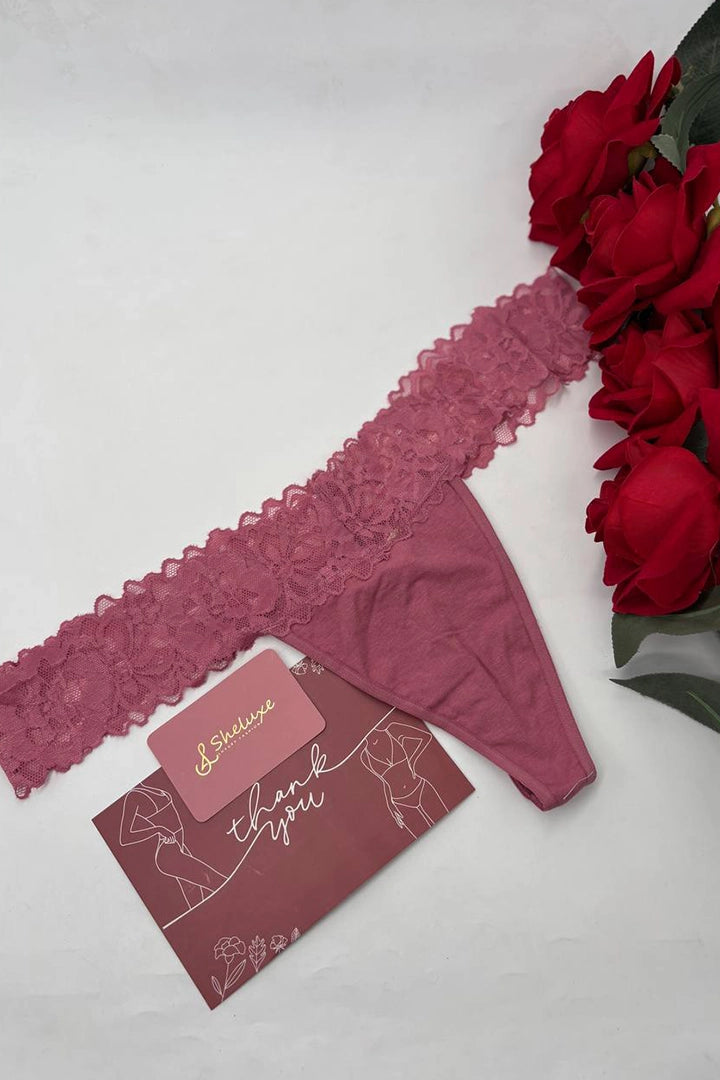 Women Plain Upper Lace Panty (Pack of 2)