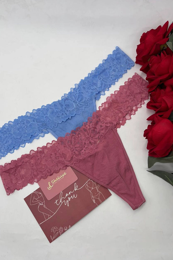 Women Plain Upper Lace Panty (Pack of 2)