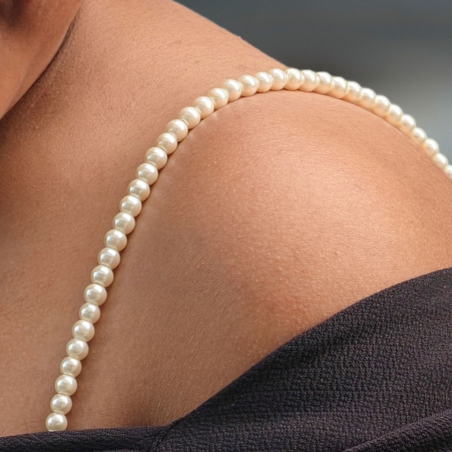 Classic White Pearl Beaded Bra Strap