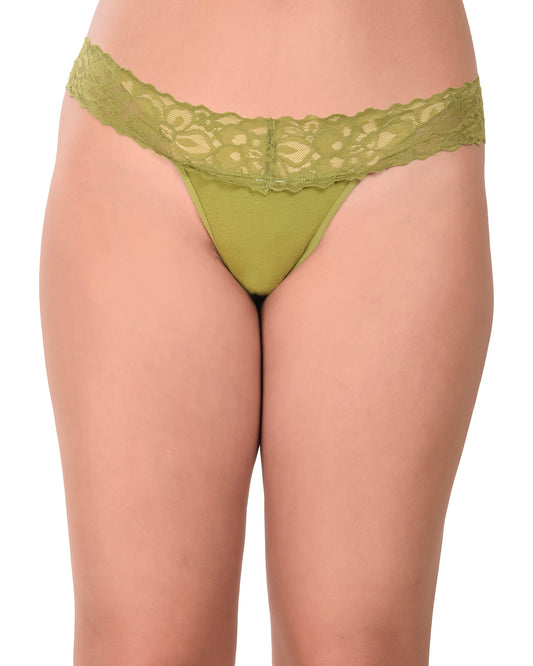 Lime Lace Low Rise Thong Panty