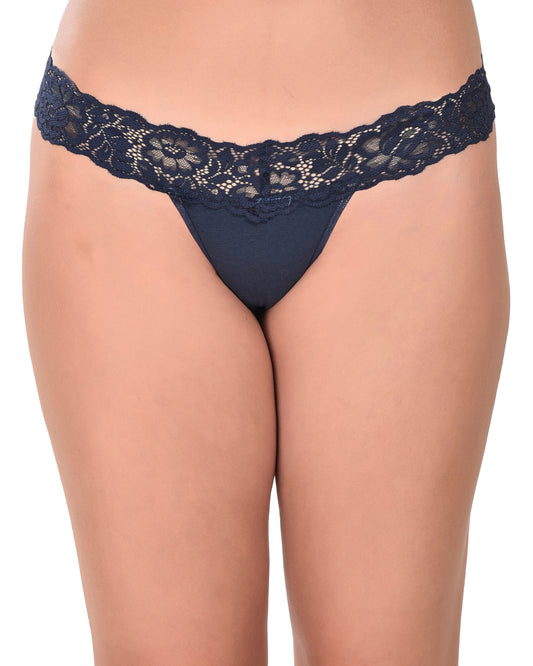 Dark Blue Ladies Thong Underwear