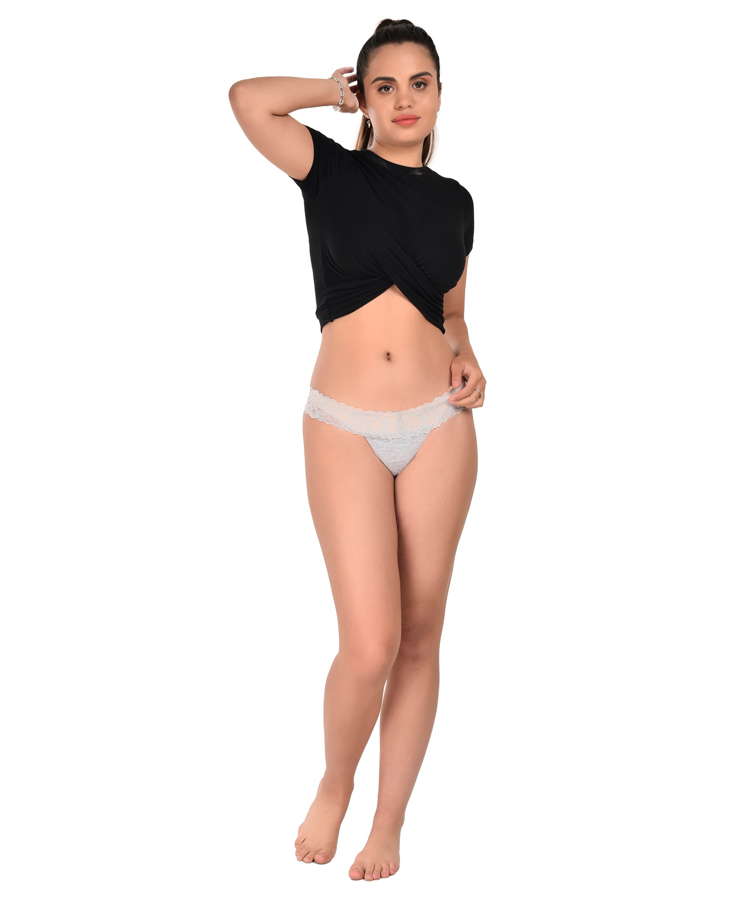 Low Waist Polyester Thong Panty