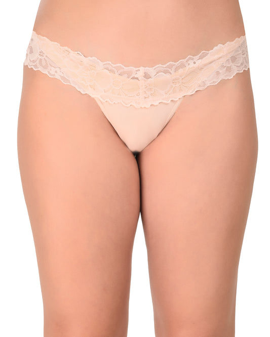 Lace Low Back Thong Panty