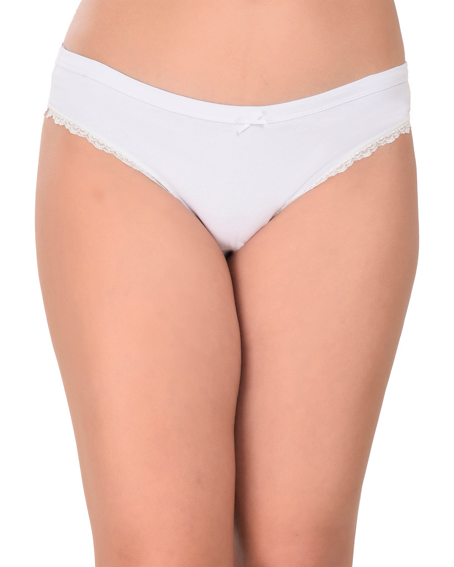 Ladies White Plain Low Rise Panty