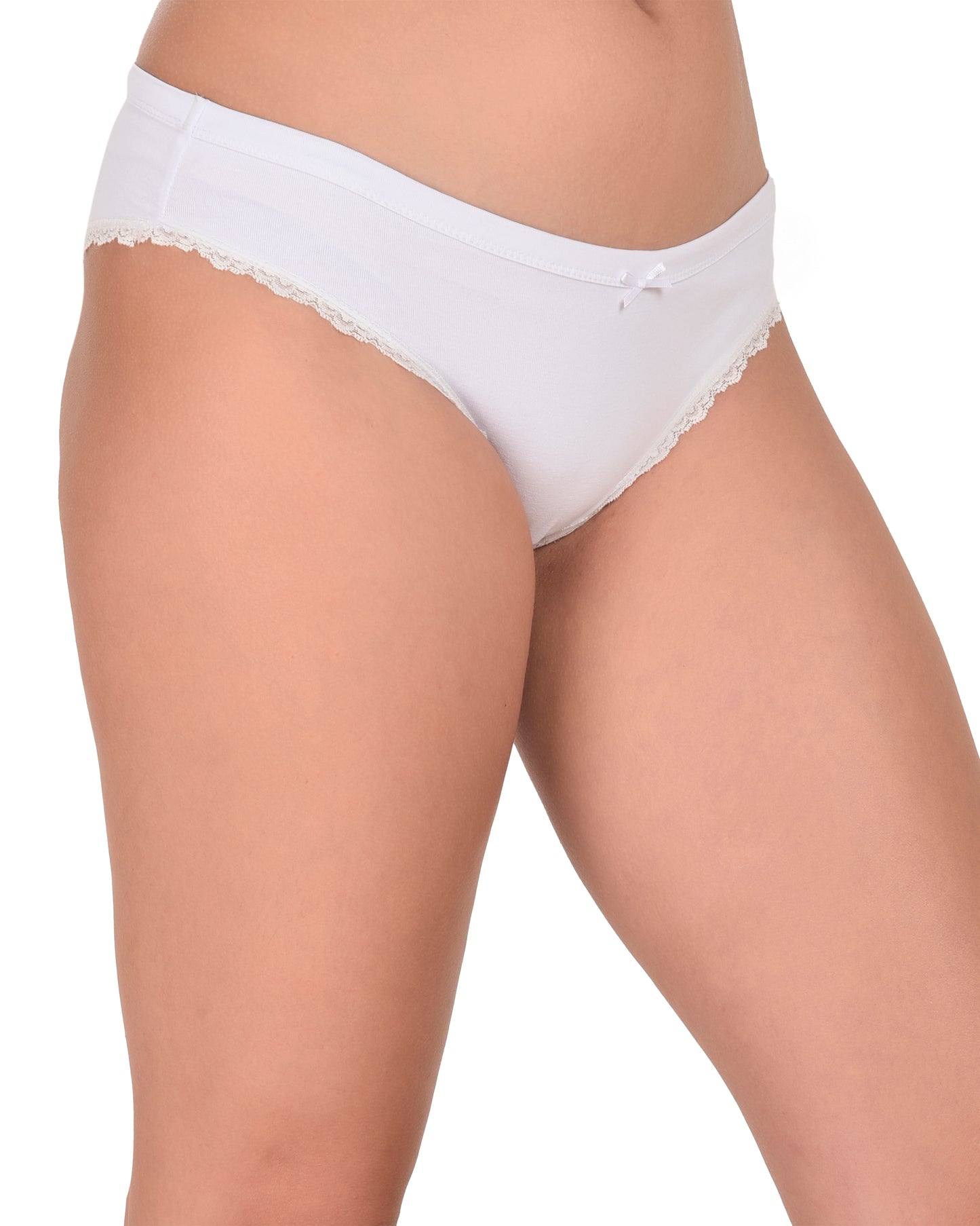 Ladies White Plain Low Rise Panty
