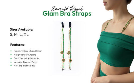 Emerald Royal Glam Bra Straps