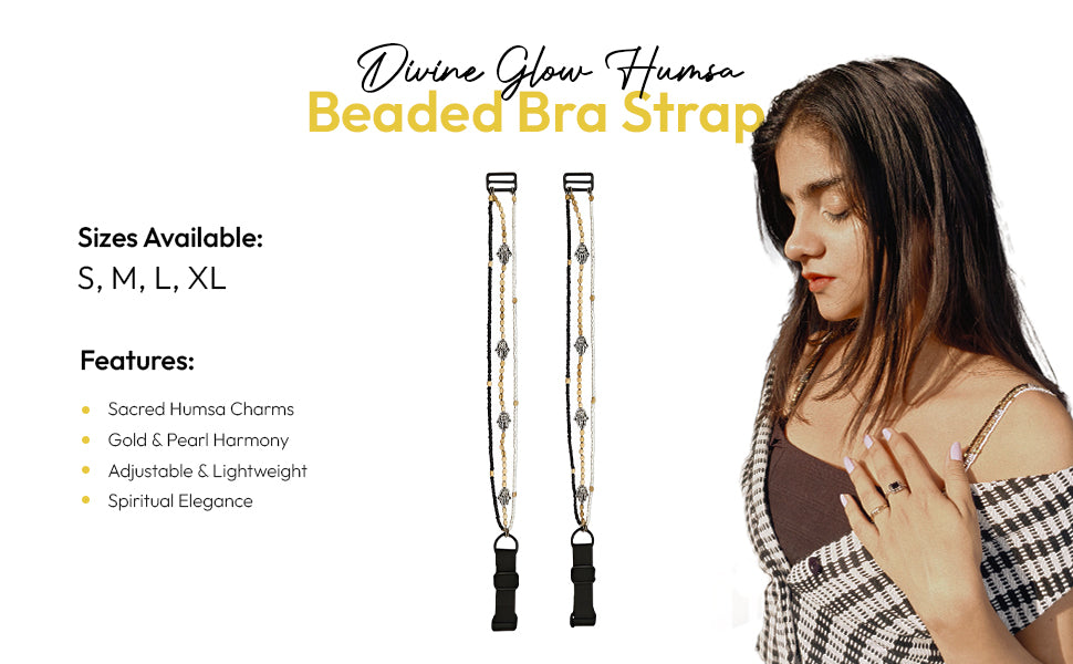 black and gold beaded bra strap