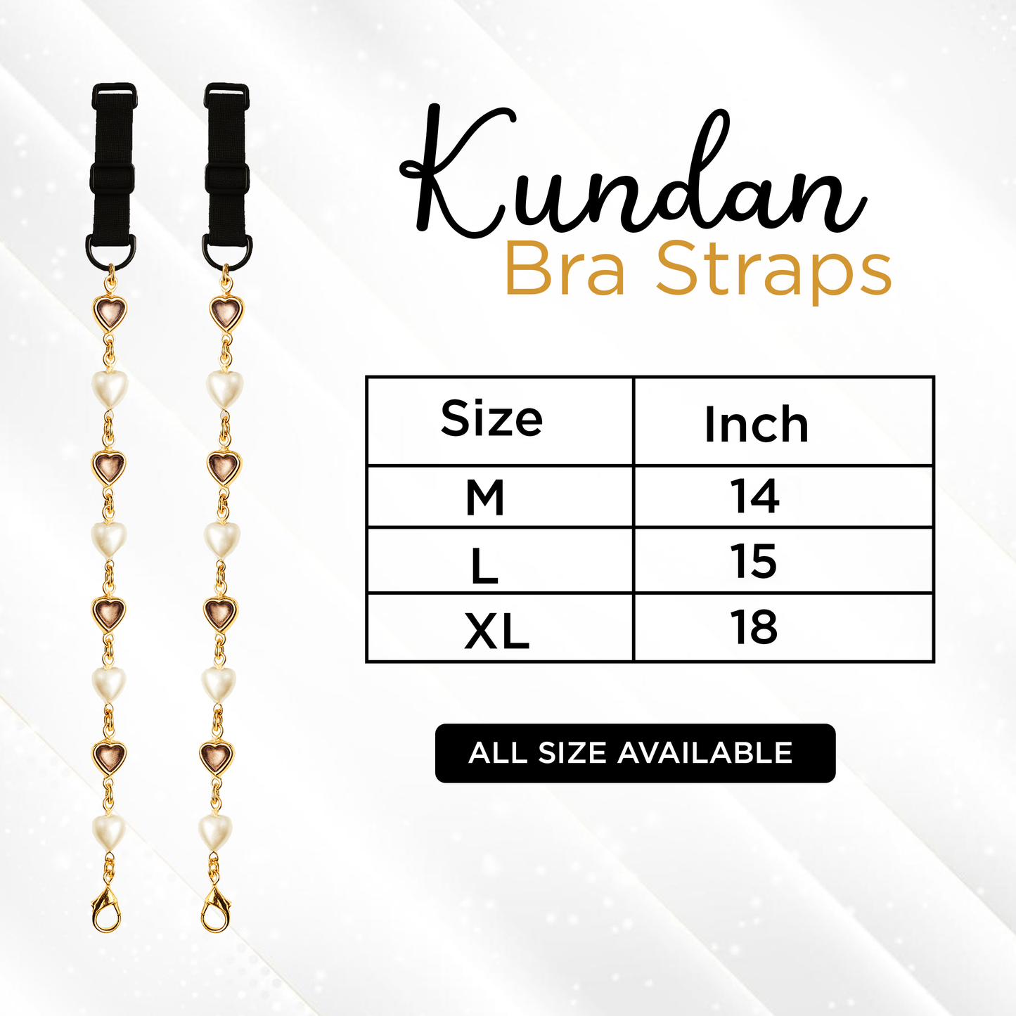 Kundan Heart Pearl & Mauve Beaded Bra Strap – Gold Accents