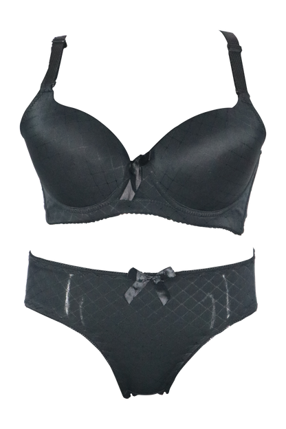 Embossed Padded Bra Panty Set