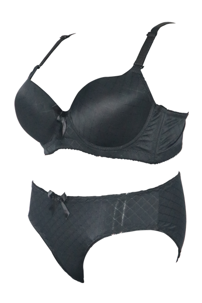 Embossed Padded Bra Panty Set