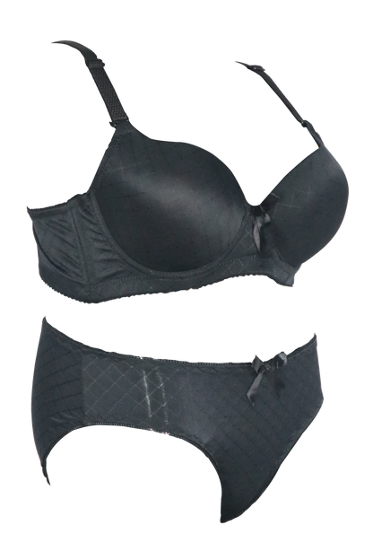 Embossed Padded Bra Panty Set