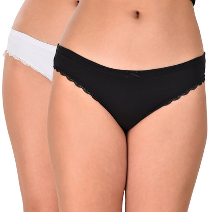 Women’s Cotton Panty Pack of 2 – White & Black | Comfortable Everyday Wear