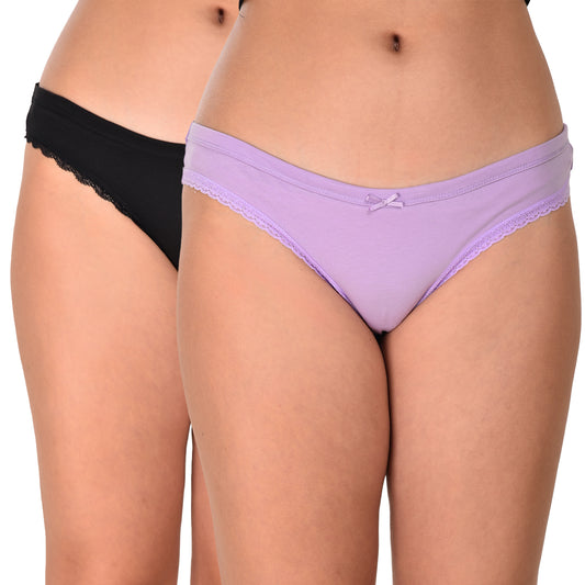 Two pairs of underwear black and purple