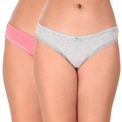 Pack of 2 Women’s Premium Cotton Bikini Panties Offering Soft All-Day Comfort