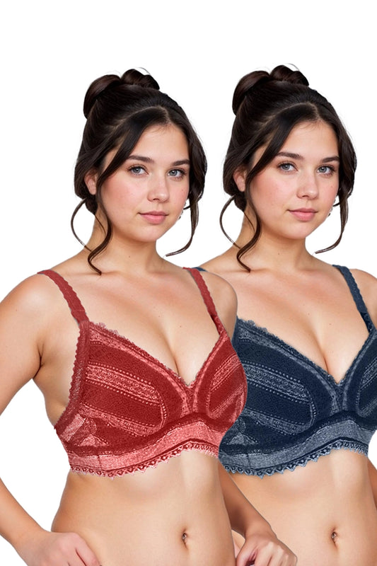 Women Lace Padded Bra (Pack Of 2)