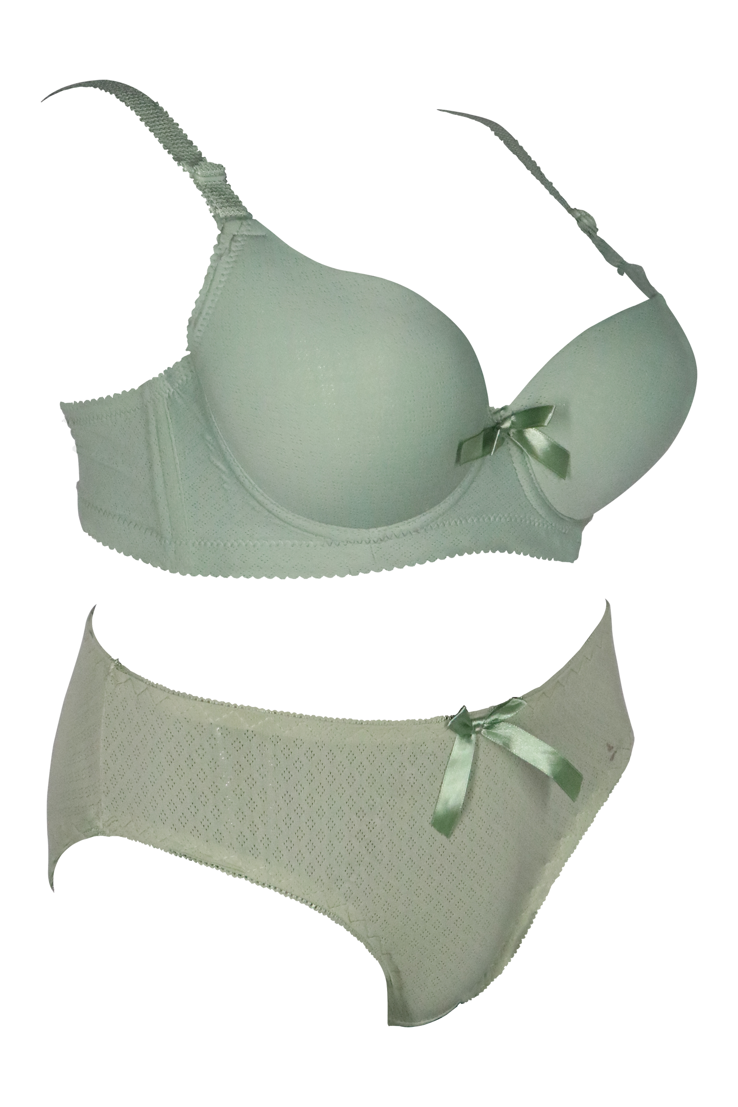 Dotted Diamond Patten Half Coverage Bra Panty Set