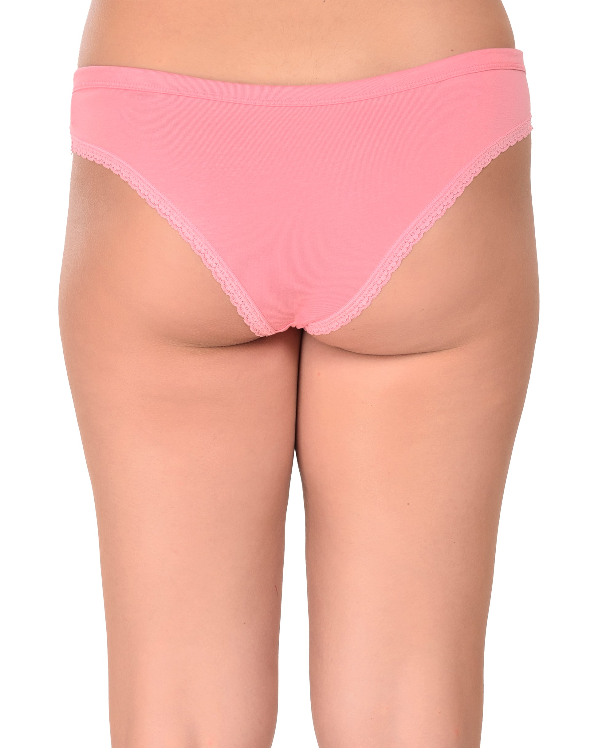 Pack of 2 Women’s Lightweight Cotton Bikini Panties with Delicate Lace