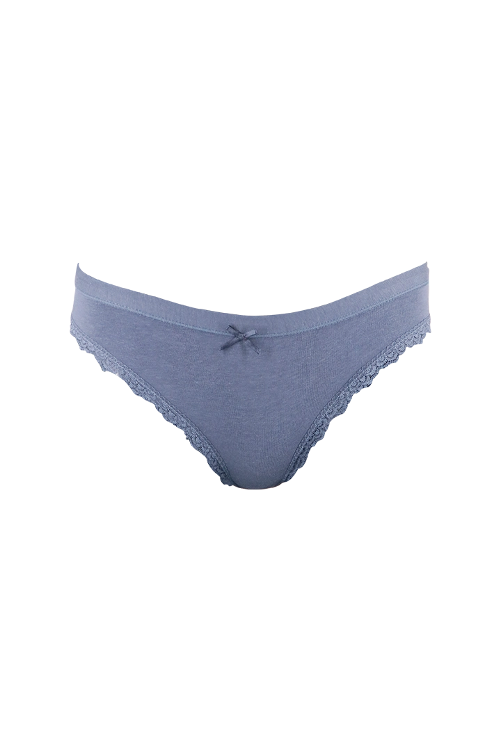 Women Blue Plain Cotton Panty