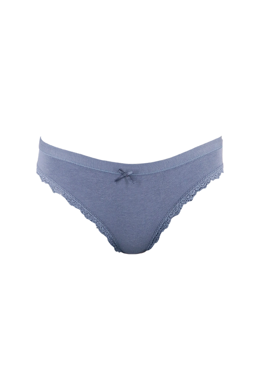 Women Blue Plain Cotton Panty