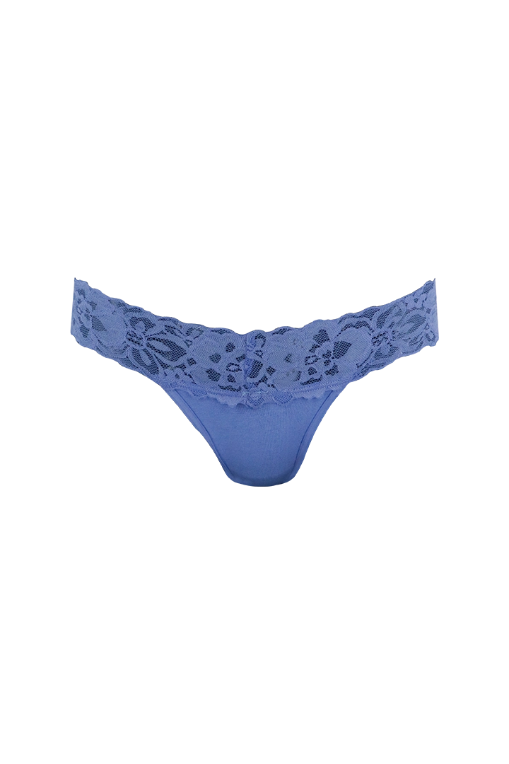 Blue Low Rise G-String Panty