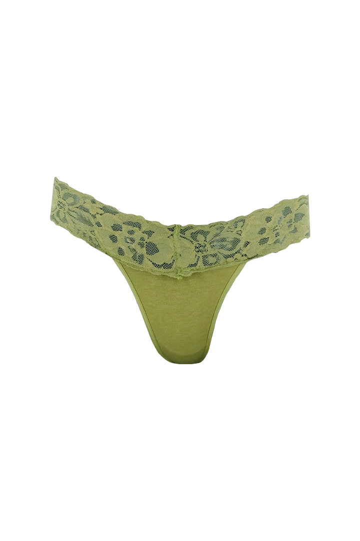 Mustard Lace Low Rise G-String Panty