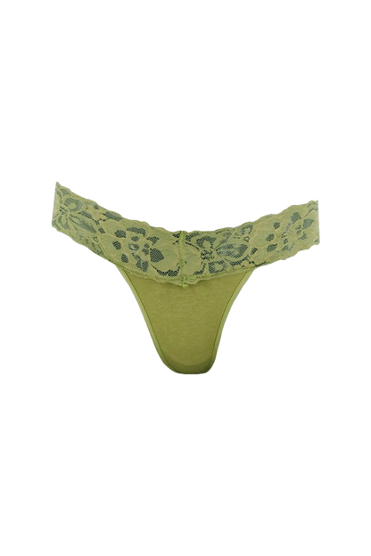 Mustard Lace Low Rise G-String Panty