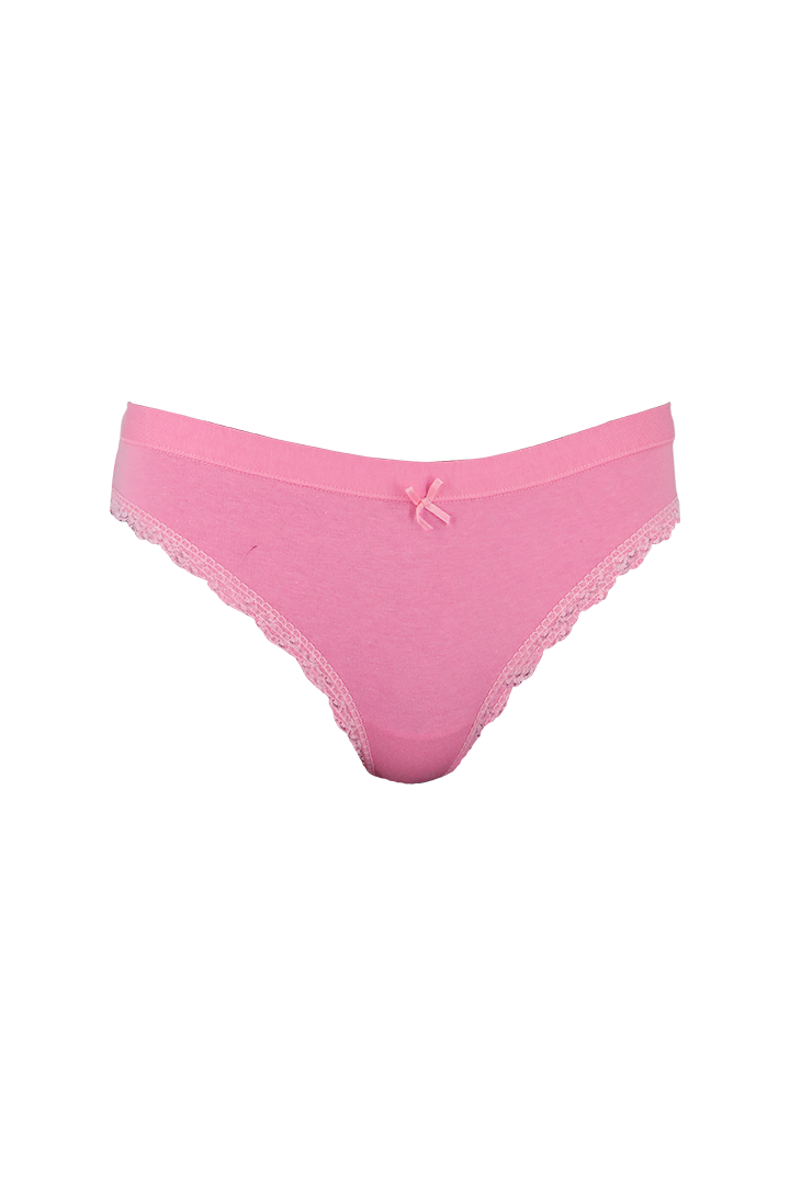 Cotton Pink Plain Low Rise Panty