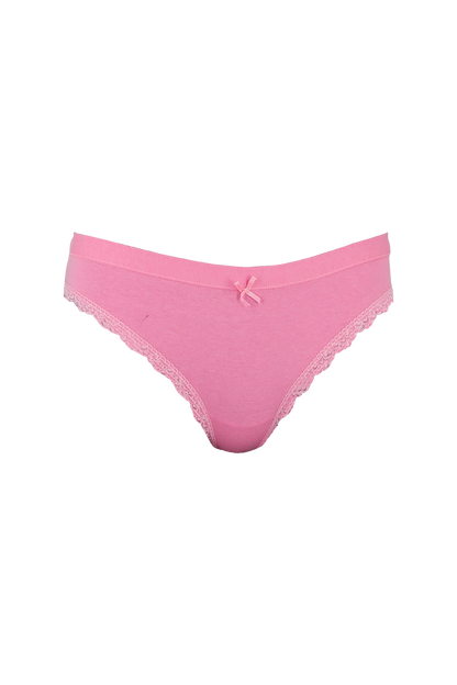 Cotton Pink Plain Low Rise Panty