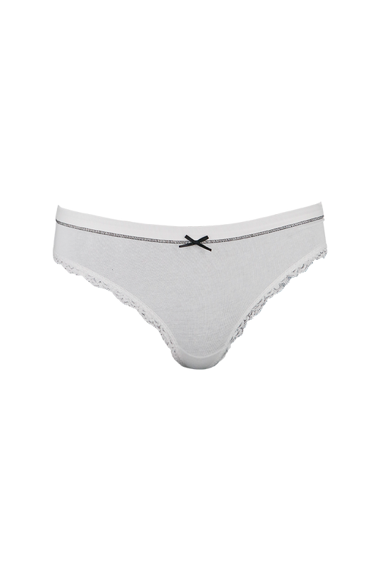 Women White Plain Cotton Low Rise Panty