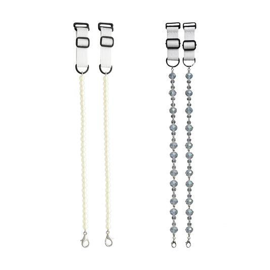 Elegant Pearl & Crystal Adjustable Bra Straps for Women