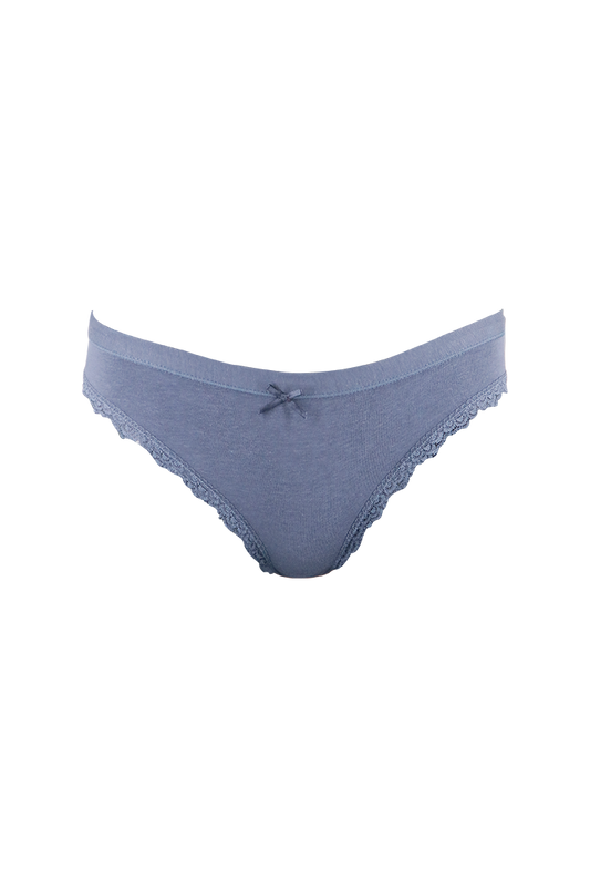 Women Blue Plain Cotton Panty