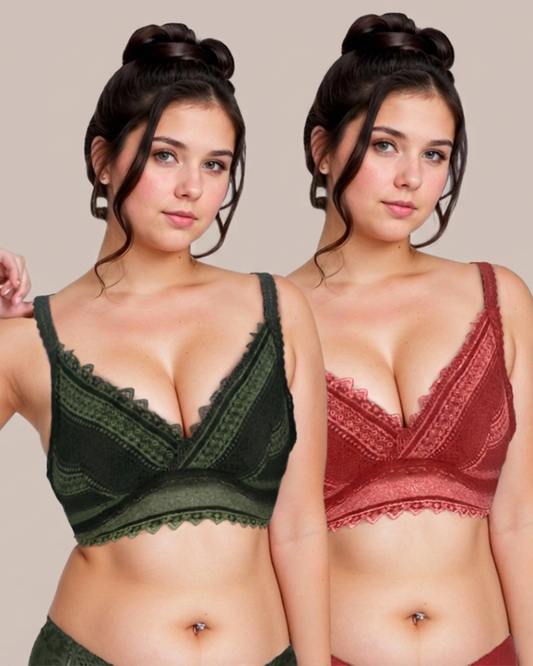 Women's Padded Lace Bra (Pack Of 2)