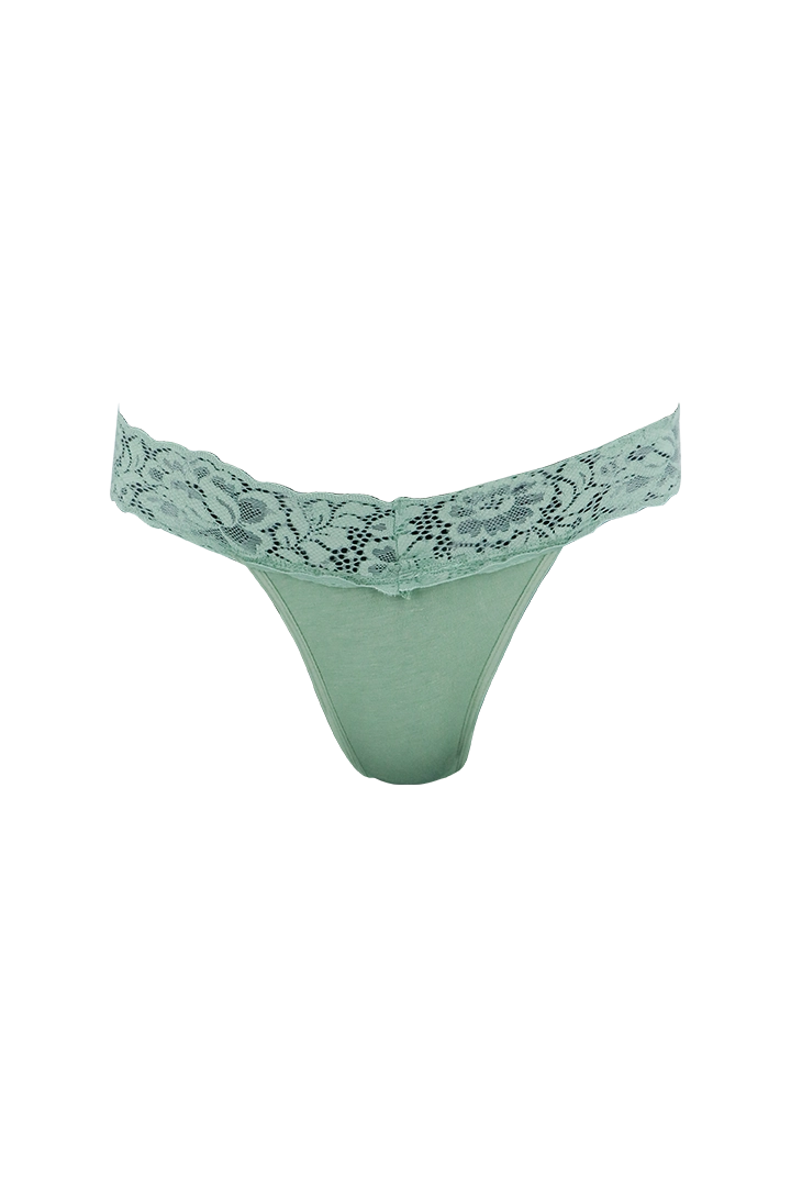 Green Classic Lace G-String Panty