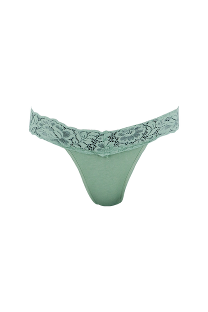 Green Classic Lace G-String Panty