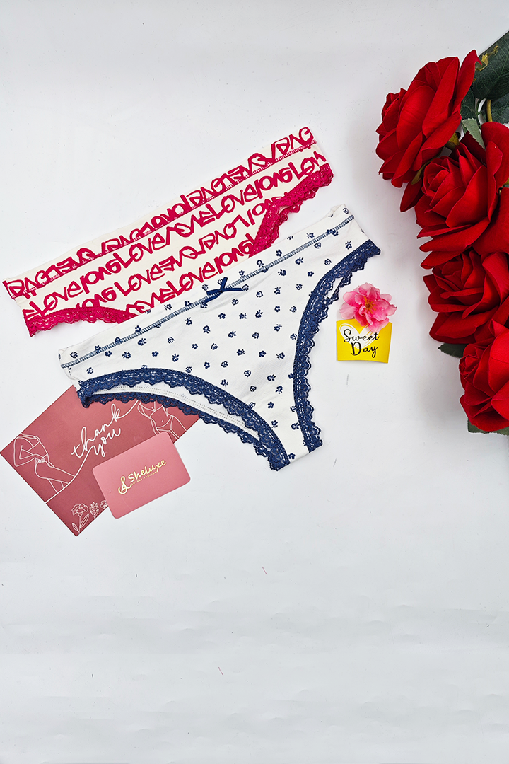 Women Love Print With Side Lace Panty