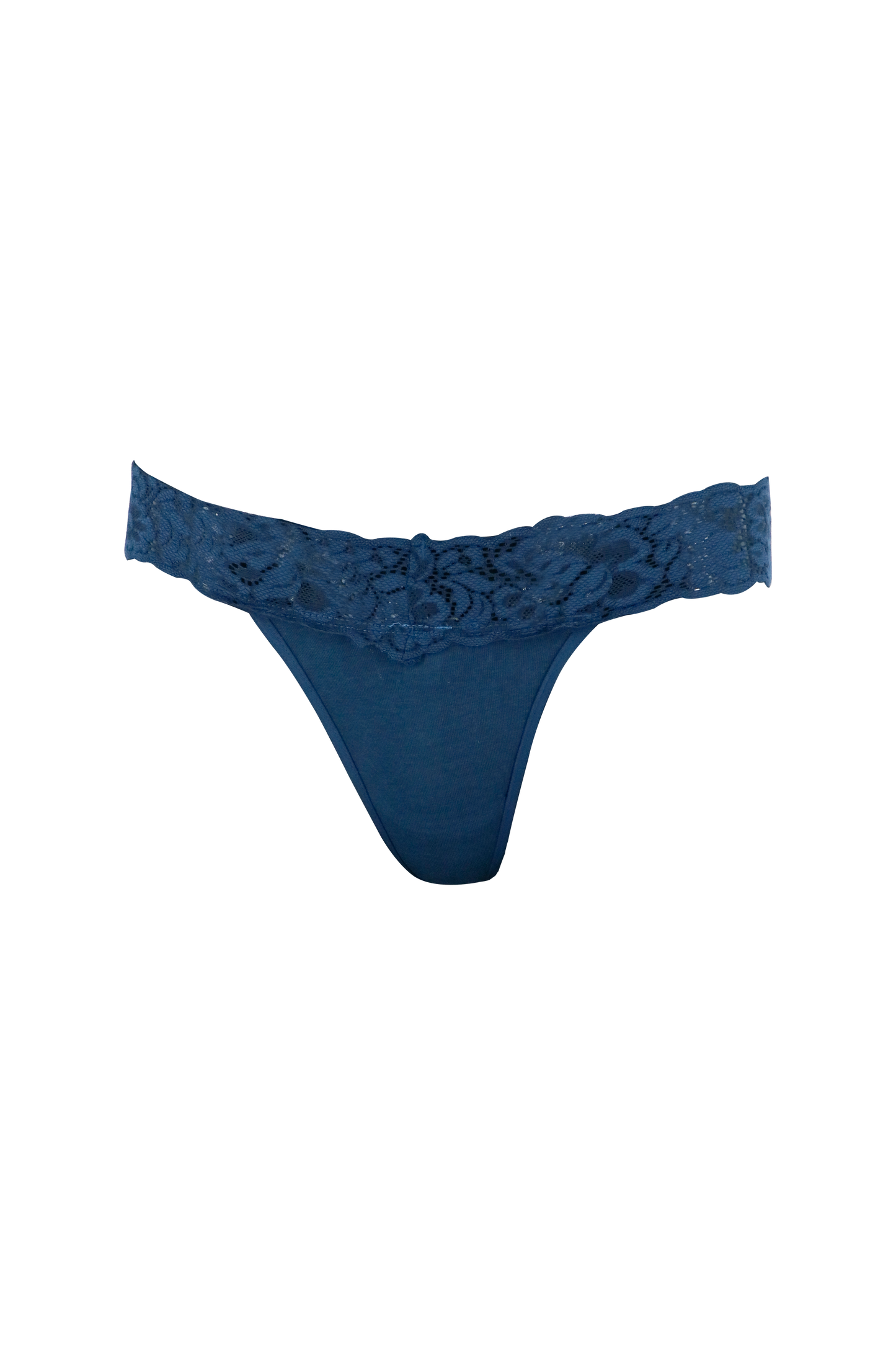 Women's Lace Low Rise G-String Panty (Dark Blue)