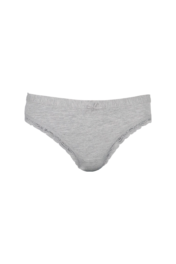 Gray Plain Cotton Low Rise Panty