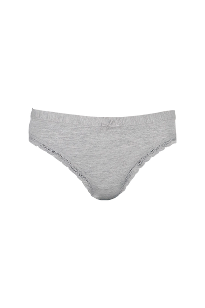 Gray Plain Cotton Low Rise Panty