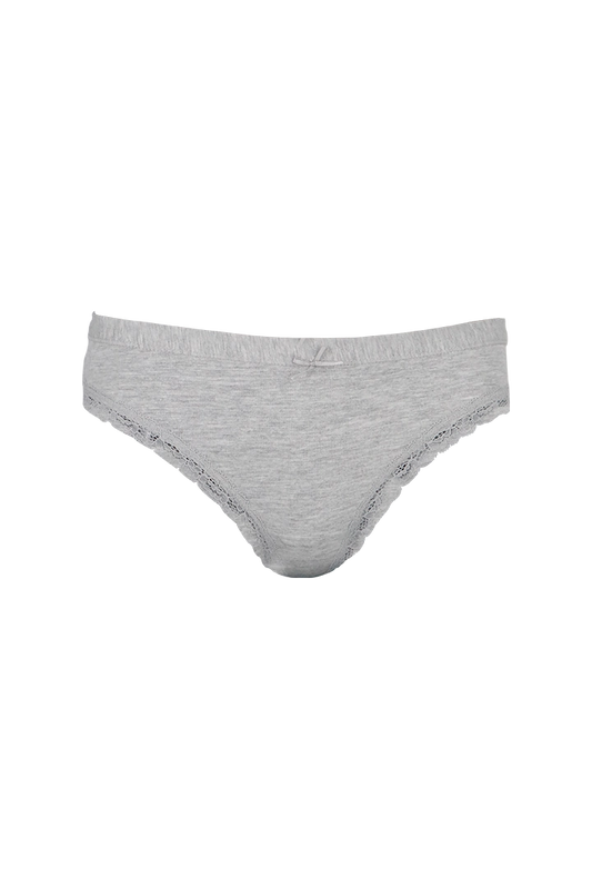 Gray Plain Cotton Low Rise Panty