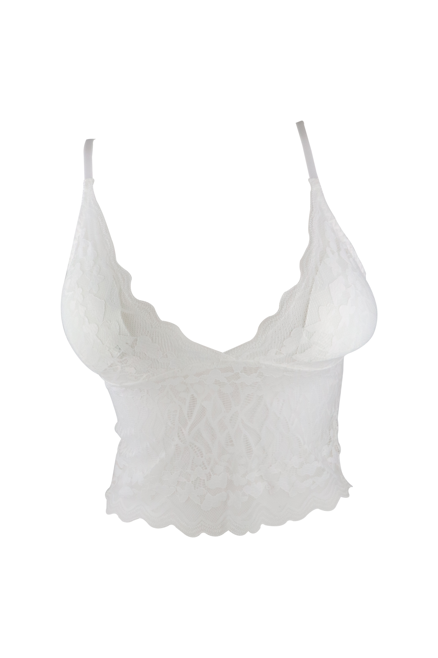 Cross Back Lace Camisole White Top