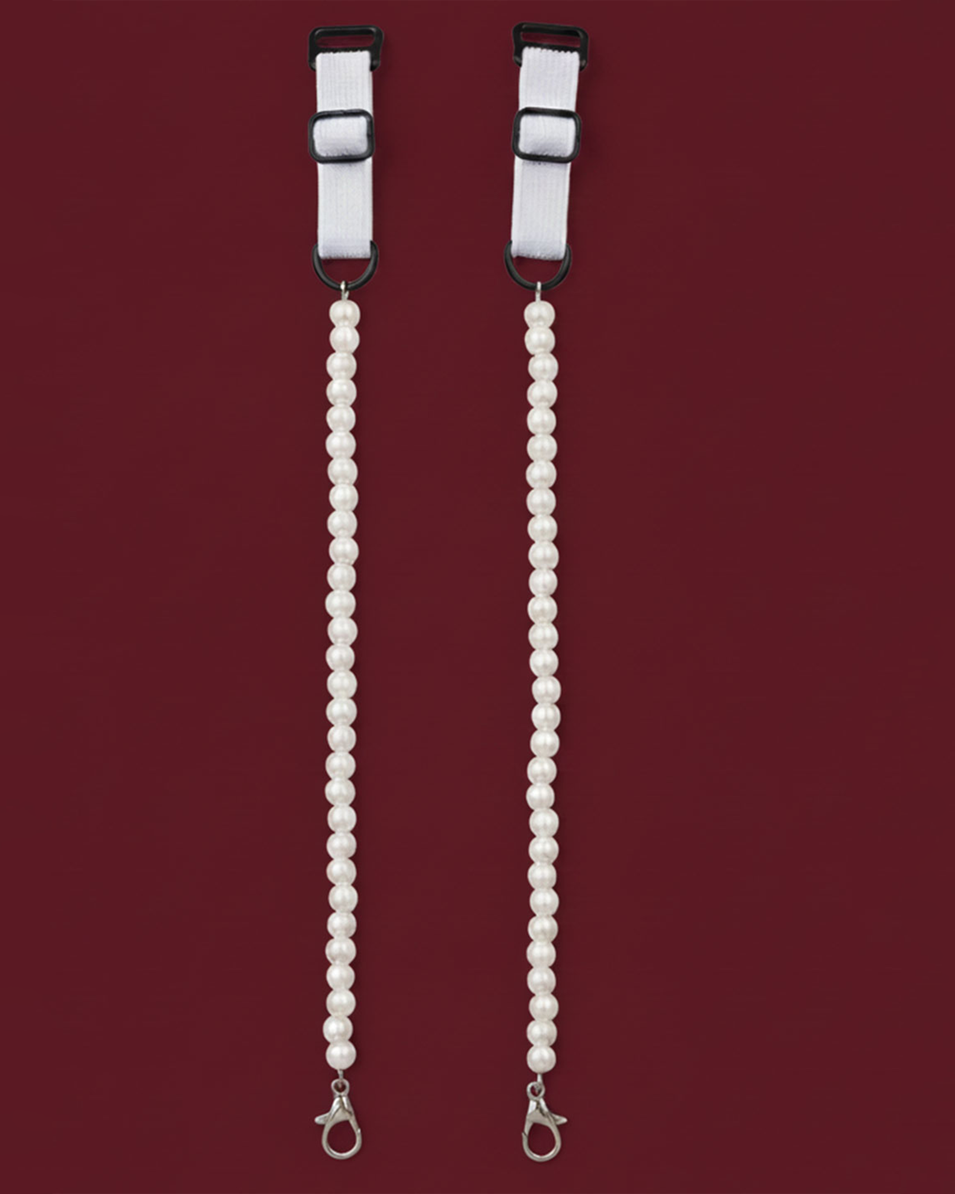 Black Gloss Beaded Bra Strap