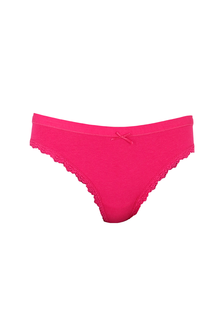 Red Plain Cotton Low Rise Panty