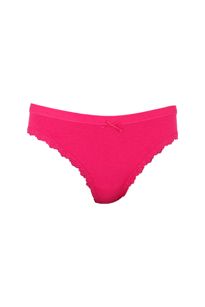 Red Plain Cotton Low Rise Panty